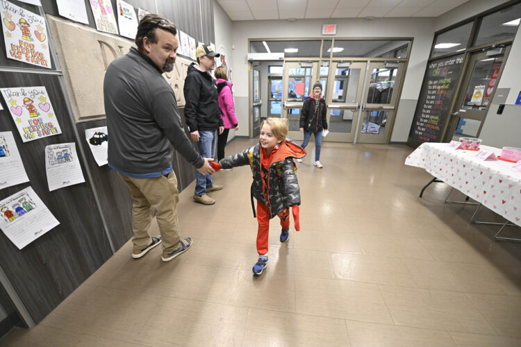 Greeting Duncombe students